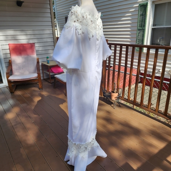 White Unbranded Plus size Mermaid Stretchy Long Dress Size 2XL - Picture 8 of 13